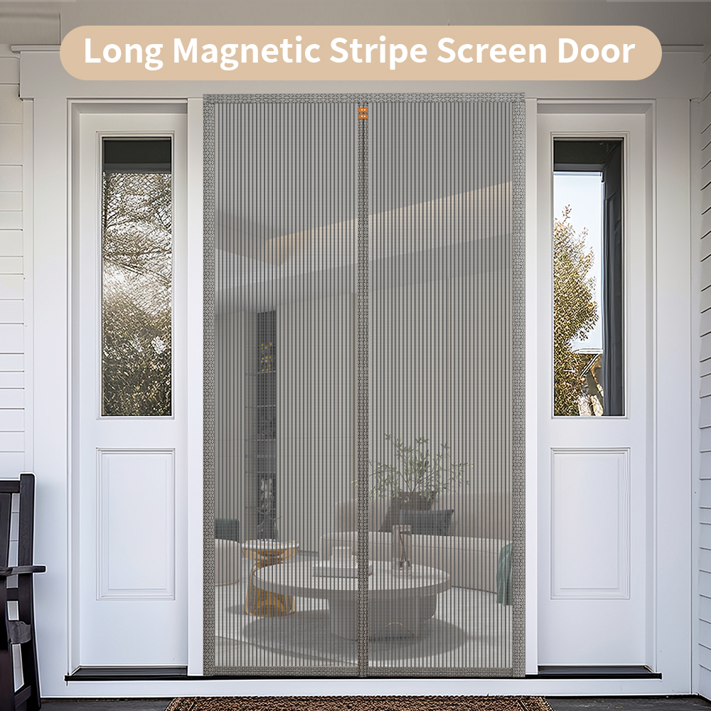Cortina de listra magnética longa anti-mosquito porta cortinas abertura lateral isolamento porte verão decoração interior design sem perfuração