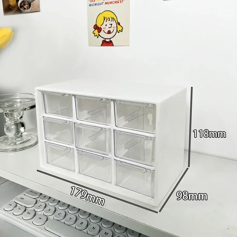 9 Gitter Schreibtisch Aufbewahrung boxen Veranstalter transparente kleine Schublade Partition iert Schüler Schreibtisch Zauberstab Kleinigkeiten Aufbewahrung sbox süß