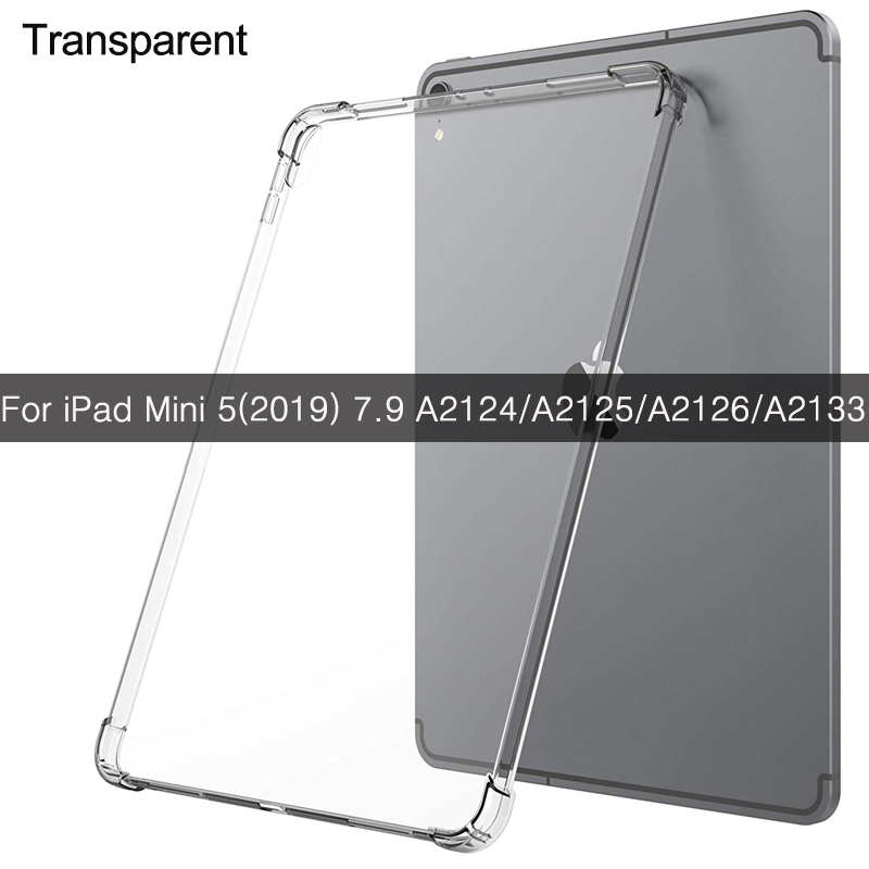 Silicona transparente caso para iPad 10,2 caso de transparente funda trasera de TPU para iPad 9,7 2/1 3 Pro 10,5 11 Mini/2/3/4/5 Capa: For iPad Mini 5