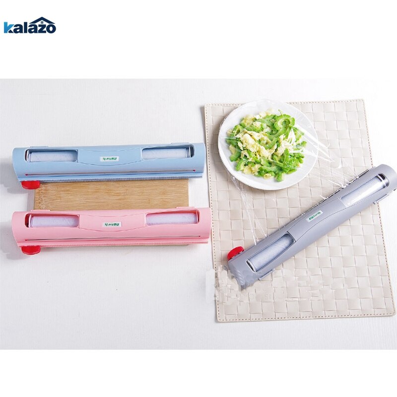 Magic abs nyttig frugt mad frisk holde plastik cling wrap dispenser konserveringsmiddel film cutter køkken med plastik wrap