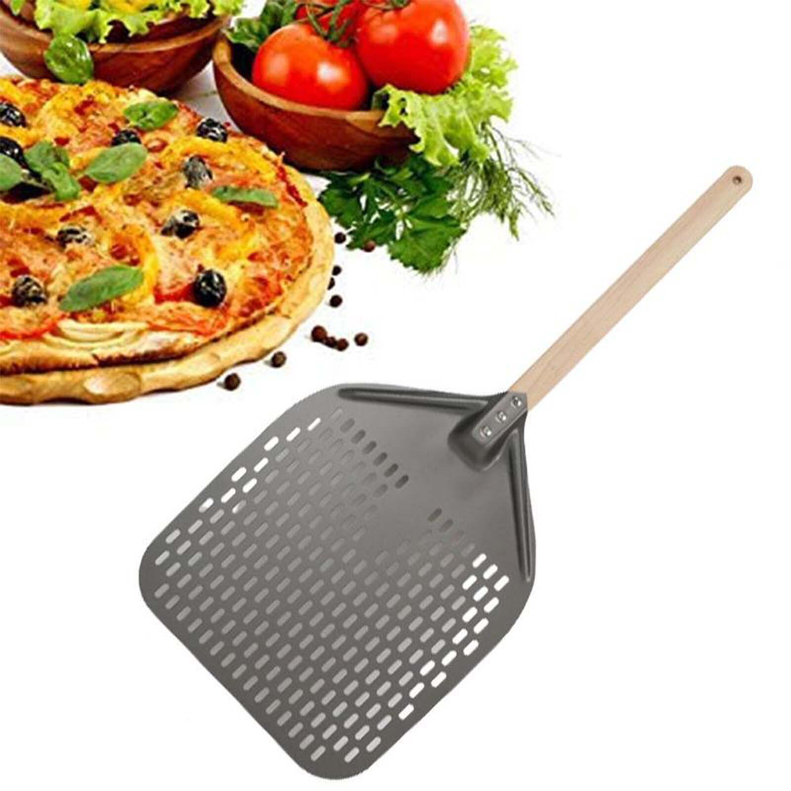 Pizza Turning Peel Paddle Metal with Detachable Ha... – Grandado