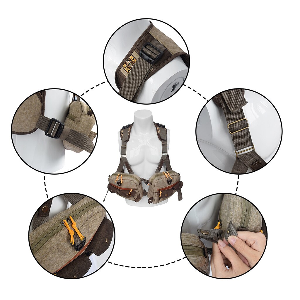 Gilet de pêche réglable pour hommes et femmes mouche basse pêche et activités de plein air gilet veste sac multi-poches