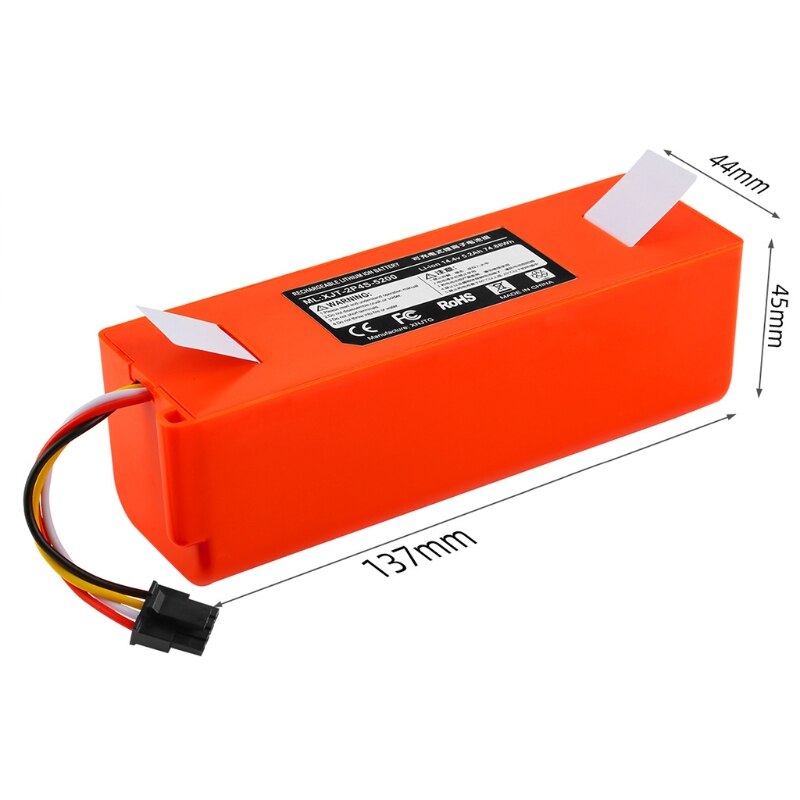 Robotic Vacuum Cleaner Replacement Battery 5200mah for xiaomi Robot