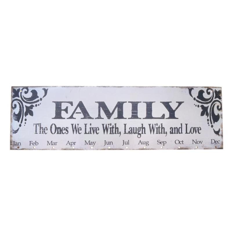 Hout Verjaardag Kalender Board DIY Familie Specical Datum Herinnering Planner Boord Opknoping Kalender Woondecoratie