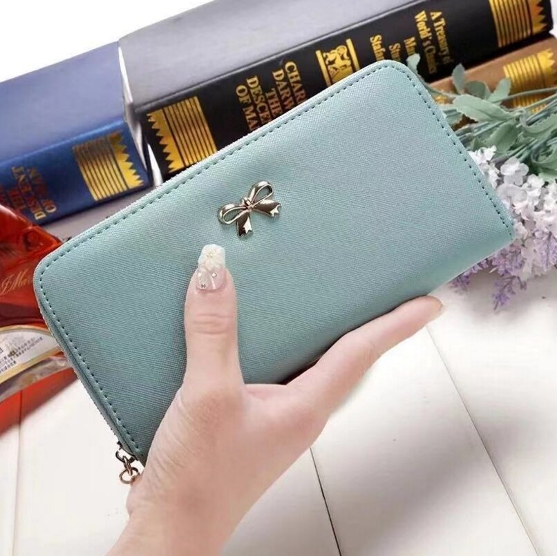 Women Ladies Leather Wallet Long Zip Purse Card Phone Holder Case Clutch Handbag Ladies Wallets: C