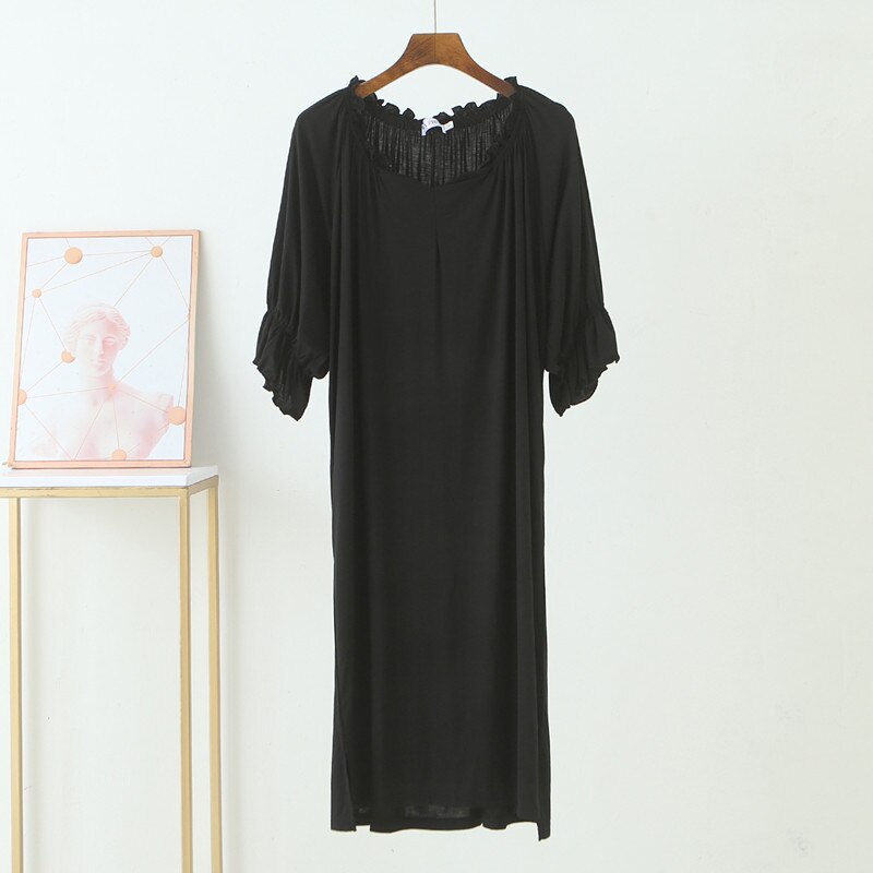 Plus Size 6XL150kg Women Modal Long Dress Short Sleeve Summer Soft Comfortable Nightgown Large Dresses Home Wear Sleep Dress