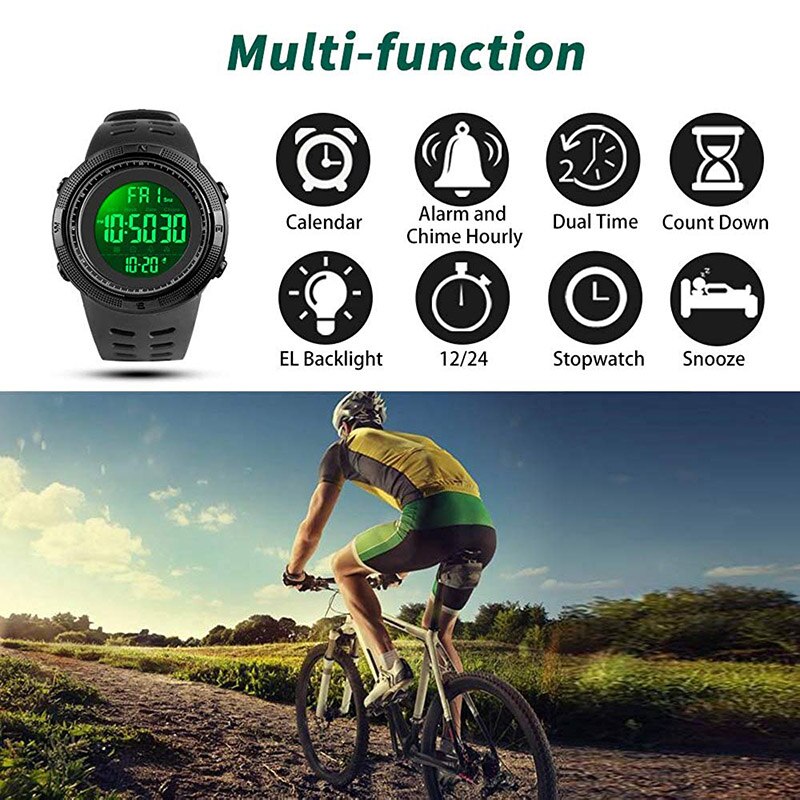 Skmei Digitale Horloges Heren Sport Countdown Chrono Horloges Mannen Mode 2 Tijd Wekker Horloges Mannelijke Klok Hombre 1251