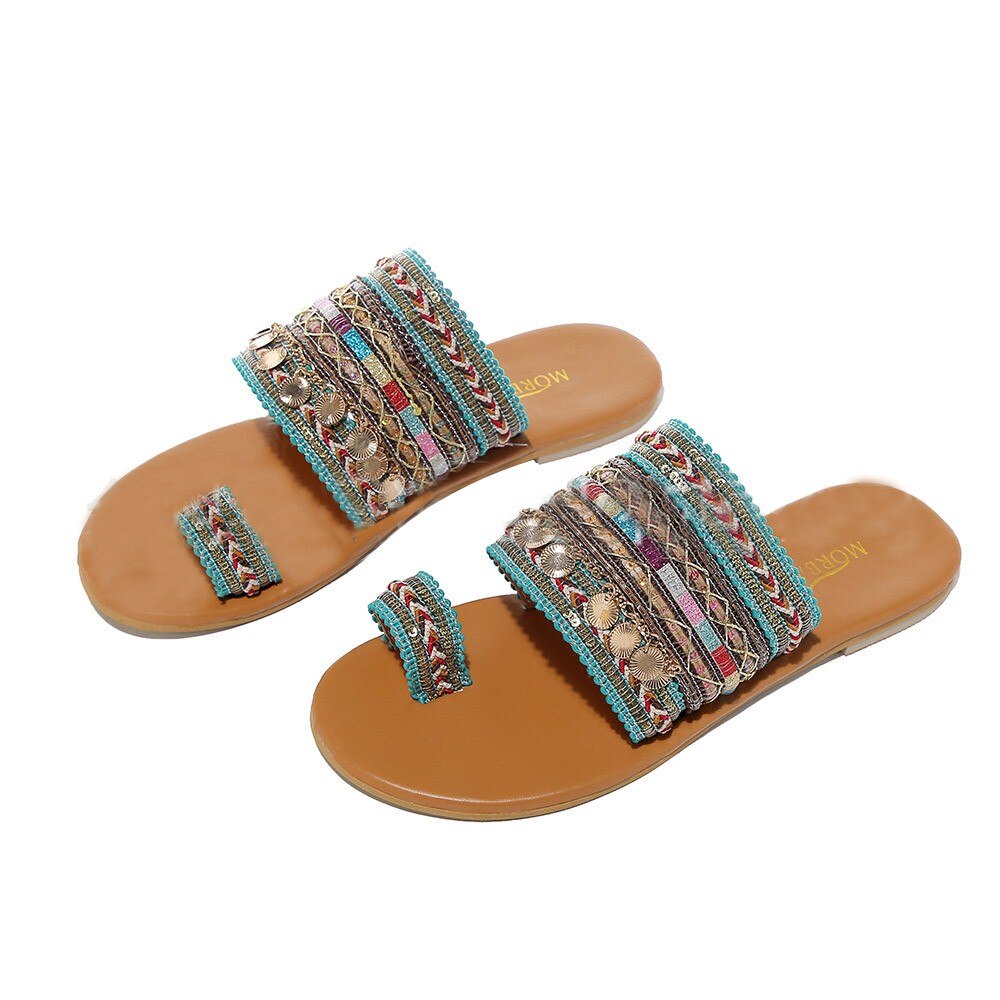 Håndlavede håndlavede sandaler til kvinder i græsk stil boho flip flop sandaler streetwear sko kvinder chaussures femme: Grøn / 38