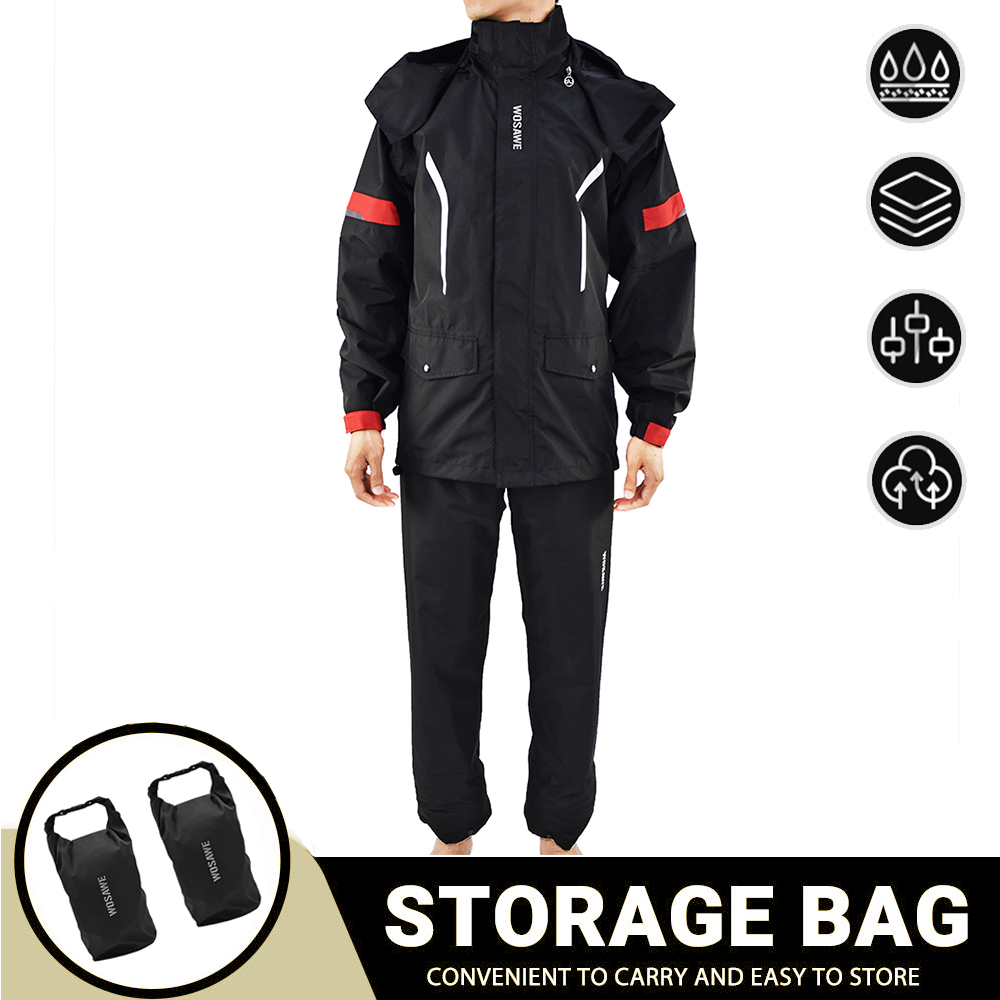 WOSAWE Motocicleta Impermeável Impermeável Masculina Impermeável Terno De Motocross Motocicleta Chuva Jacket Split Chuva Pano