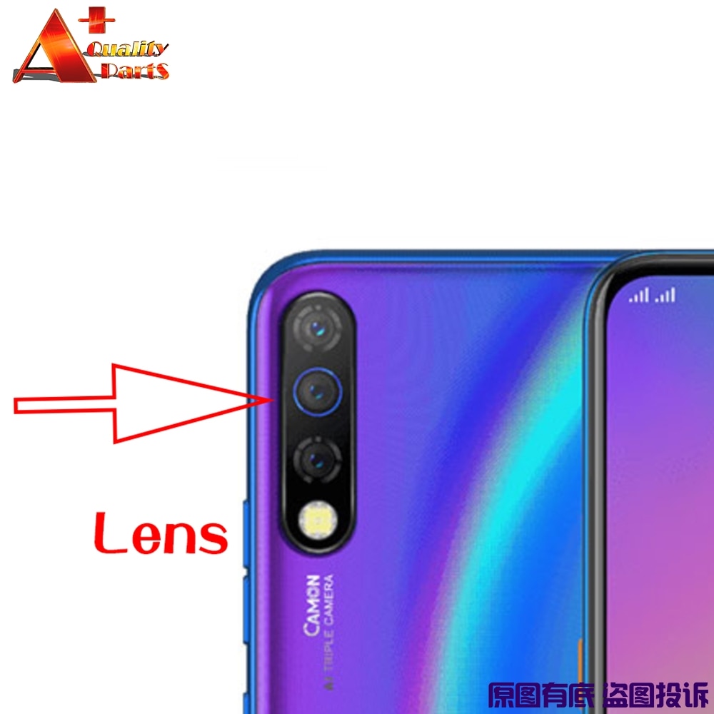 Original voltar câmera traseira lente de vidro capa substituição para tecno camon 12 pro