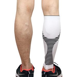 Hopeforth ShinGuard Cycling Basketball Volleyball Leg Sleeve Calf Sports Adjustable Sports Protection Non-Slip Sleeve: Beige / L