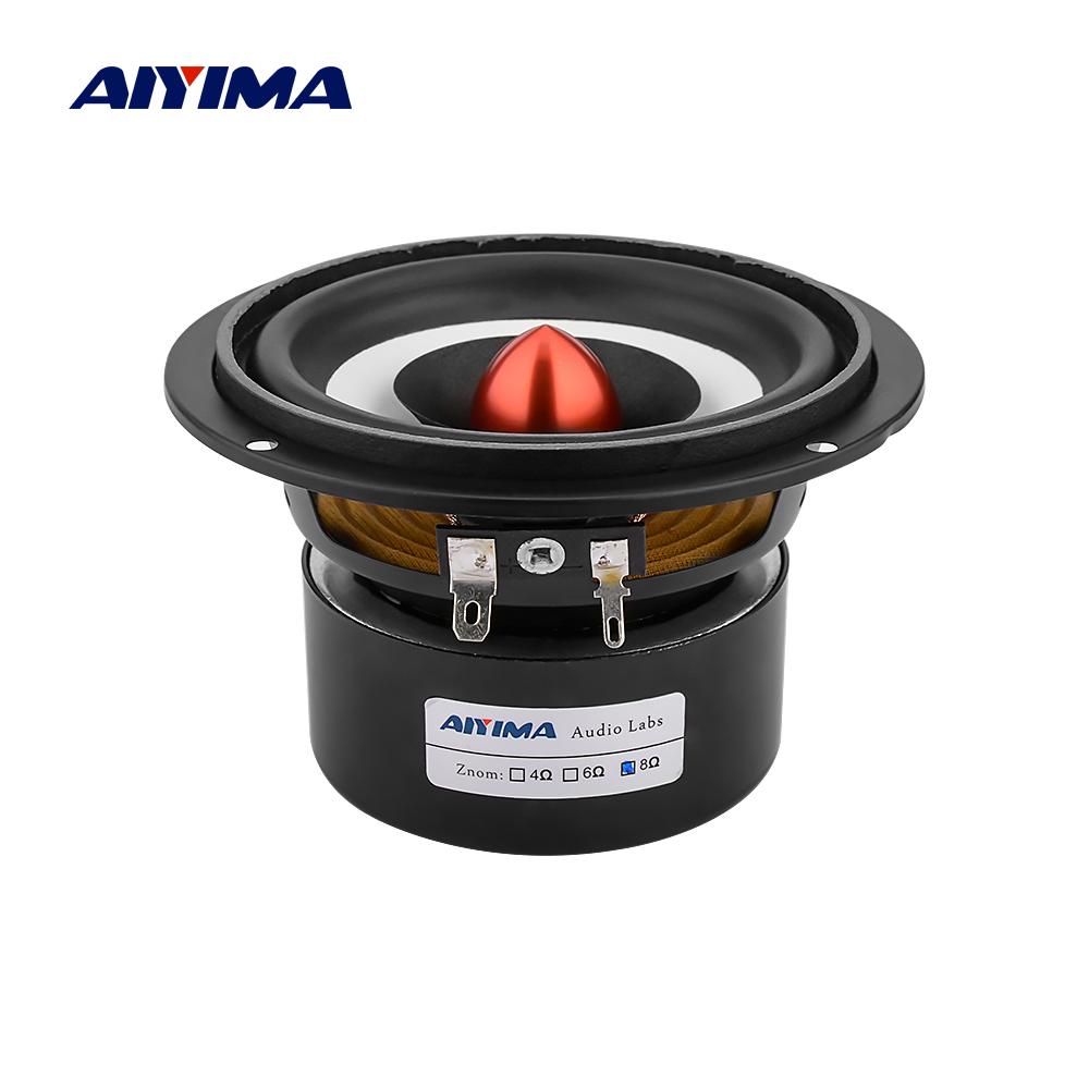 Aiyima 1pc 4 tommer hifi full range højttaler driver 8 ohm 25w diy musik lydforstærker højttaler enhed højttaler hjemmebiograf