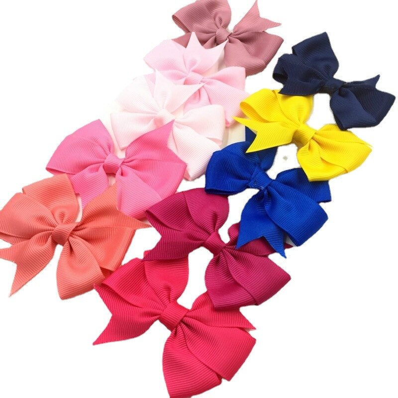 10 Stks/pak Multi Kleuren Bow Clips Meisjes Haarspeld Solid Bows Boutique Hoofddeksels Haar Clip Kinderen Haaraccessoires