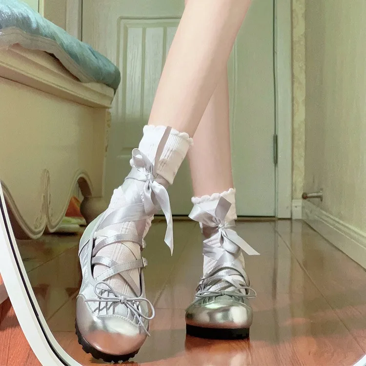 Vrouwen Ballet Flats Schoenen Mode Elegante Cross Strap Schoenen Dames Outdoor Jurk Flats Mode Ondiepe Ballerina Schoenen 2025