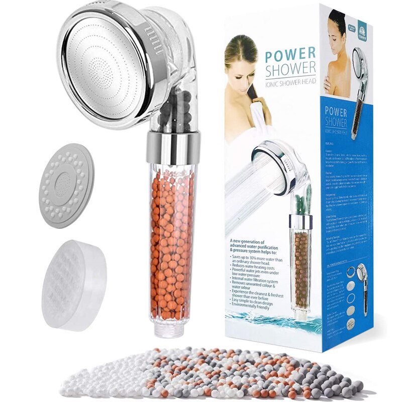 Cabezal de ducha Magichome iónico, filtración de 3 capas, ahorro de agua a alta presión, de mano, boquilla de SPA: set D