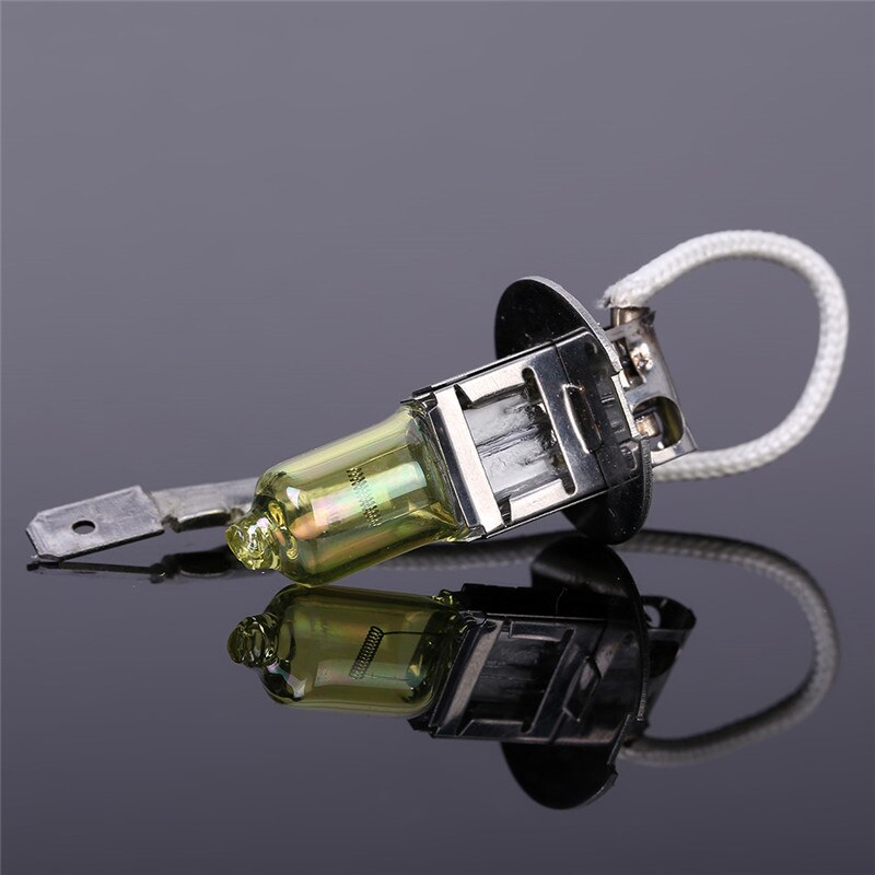 2 stk 12v 55w 3700k h3 pærer halogen gylden gul tågelygte bil styling parkering