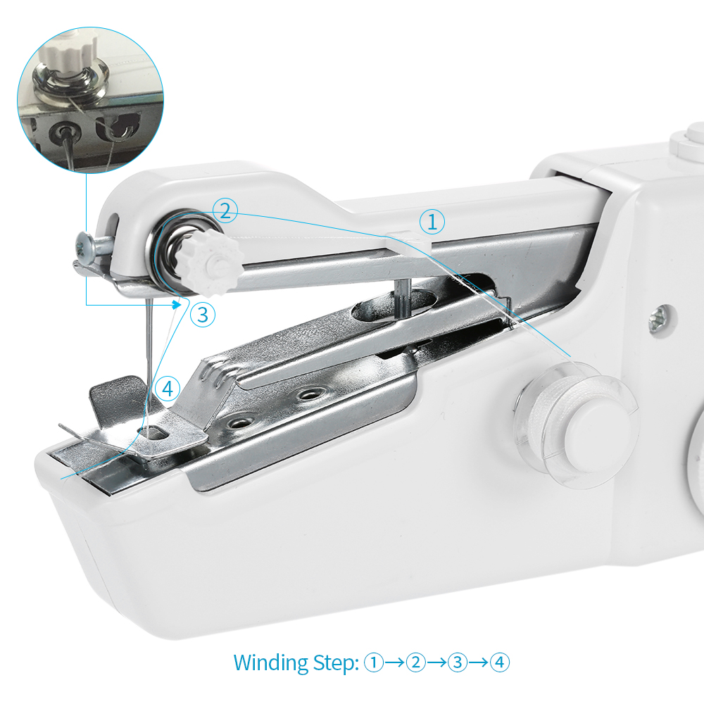 Portable Handheld Electric Sewing Machine Battery Operated Household Cordless Quick Stitch Tool for Fabric Cloth Toy Crafts