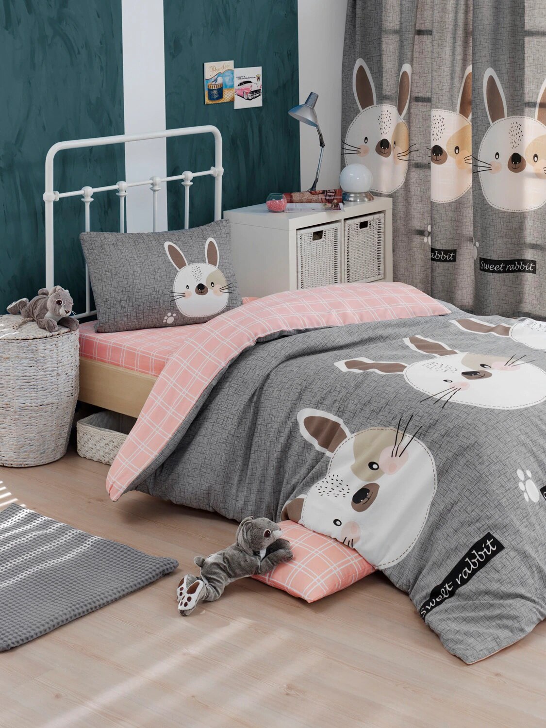 4 seasons Duvet Cover Set Single Personality Bunny Cute Child Teenage Duvet Cover Pillow case bed sheets Easily Ironed