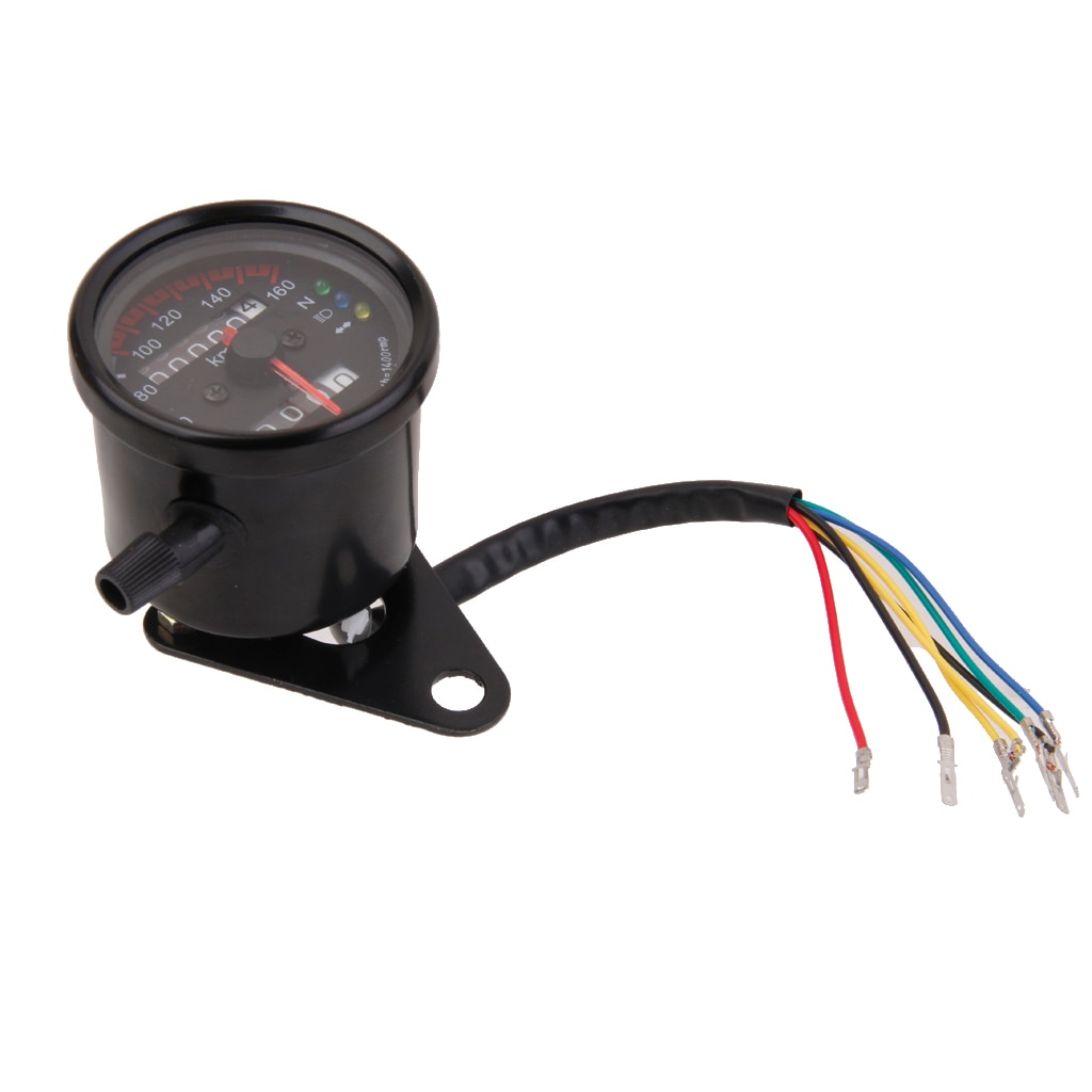 Motorcycle Speedometer Odometer Gauge 0-160km/h, LED Backlight