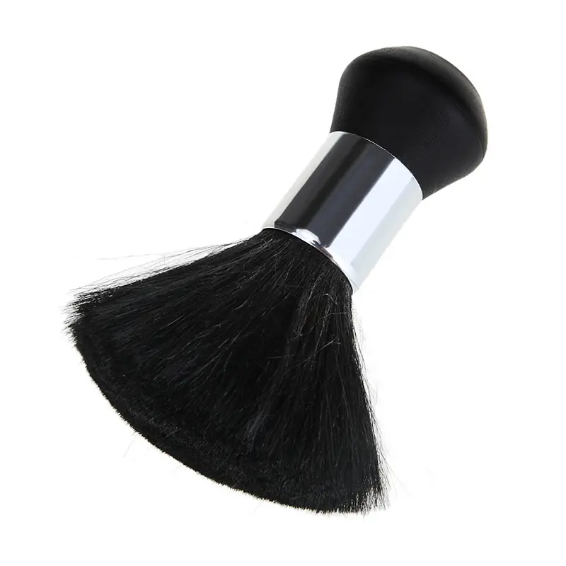 Cepillo suave de peluquería, plumero de limpieza del cabello para el cuello, cepillo de corte de pelo, herramientas de cepillo de corte de pelo para barbería, color negro: Negro