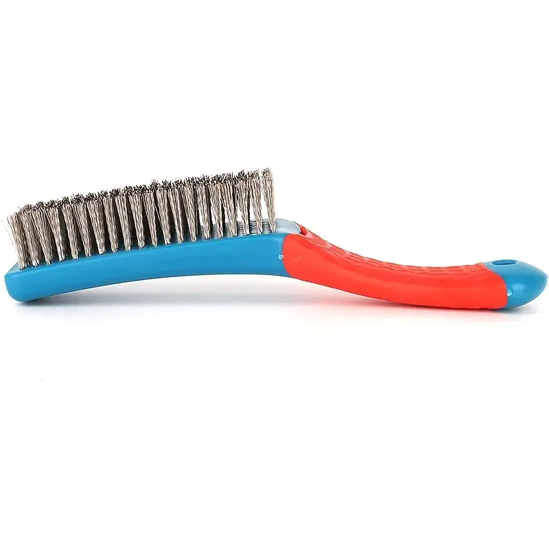 Setole in acciaio inossidabile per impieghi gravosi con impugnatura in plastica per ruggine, scorie di movimentazione, sporco e vernice con pulizia profonda