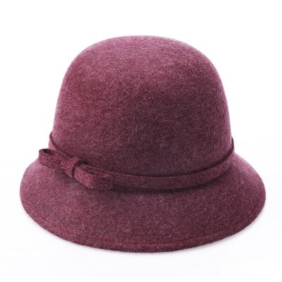 Europa england koreansk høst vinter dame fedora caps årgang sol hattemaker til kvinne dame avlet brem ull filt buehatt: 1