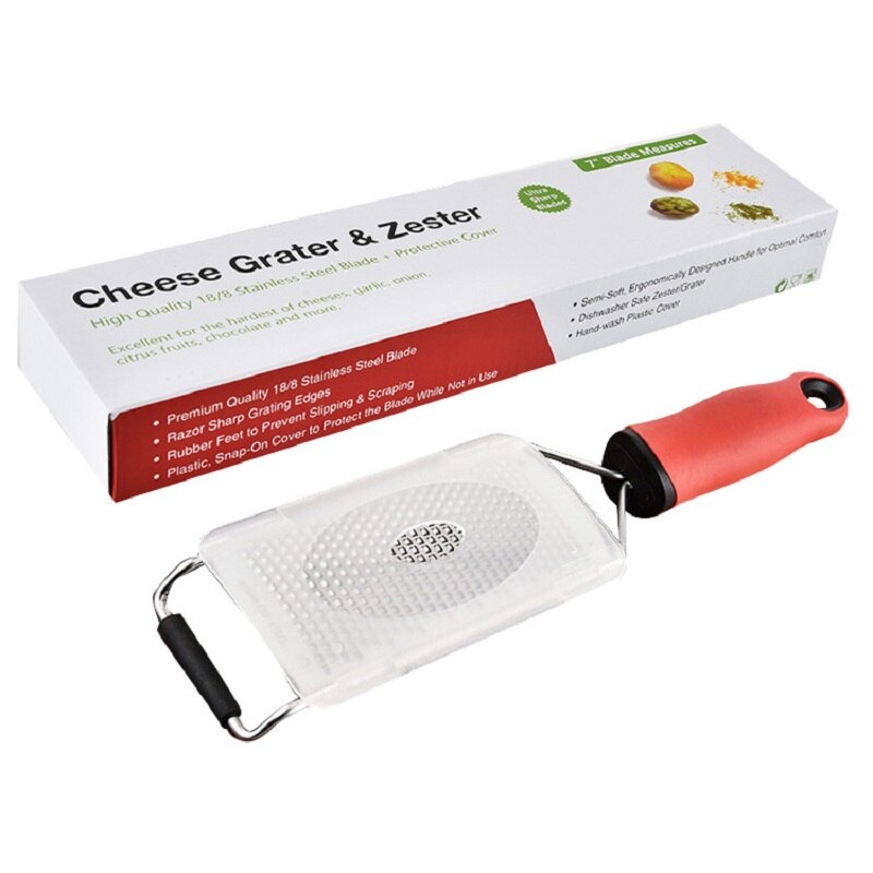Upgraded Lemon Zester & Cheese Grater Handheld Tool, Medium Shred, Stainless Steel Teeth for Cheese, Lemon, Vegetables， Fruit