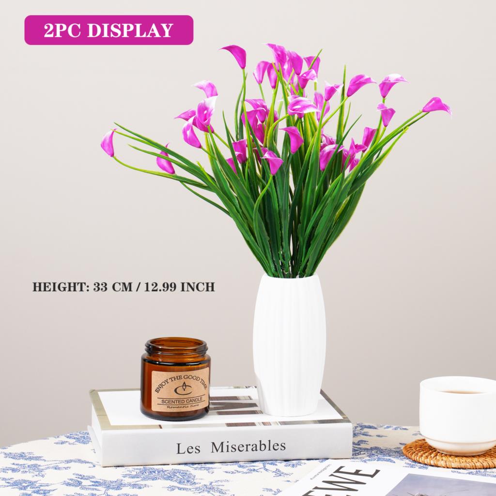 1 bundle 33cm DIY Calla PE Artificial Calla for Wedding Party Arrangement Decoratioan Handmade Simulation Flowers plante kerst: Brown
