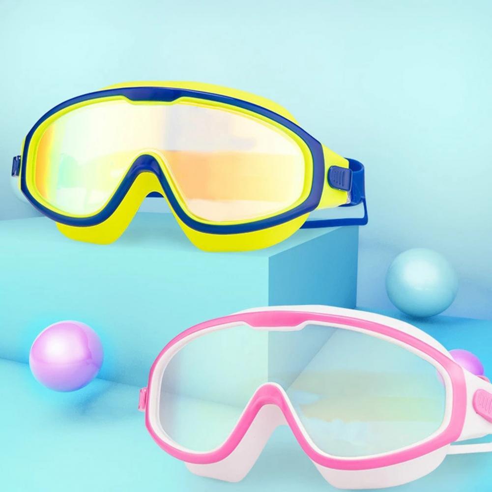 Kinderen High-Definition Waterdichte Anti-Fog Zwembril Grote Frame Water Sportbril Met Oordopjes Voor outdoor