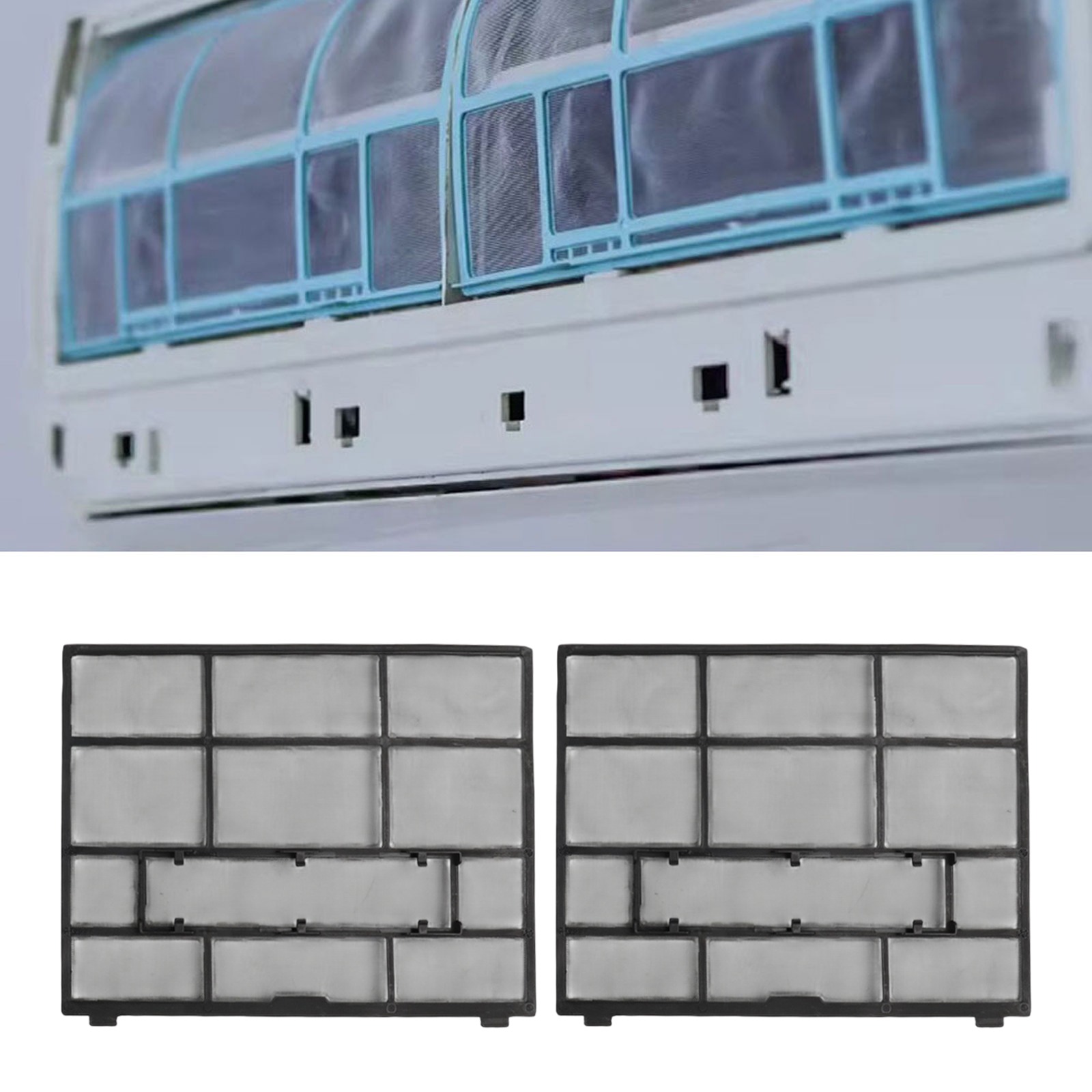 2 Pçs/set Plástico Ar Condicionado Filtro Malha Unidade Interna Pendurado Tela de Poeira Acessórios de Filtro de Ar Condicionado Doméstico