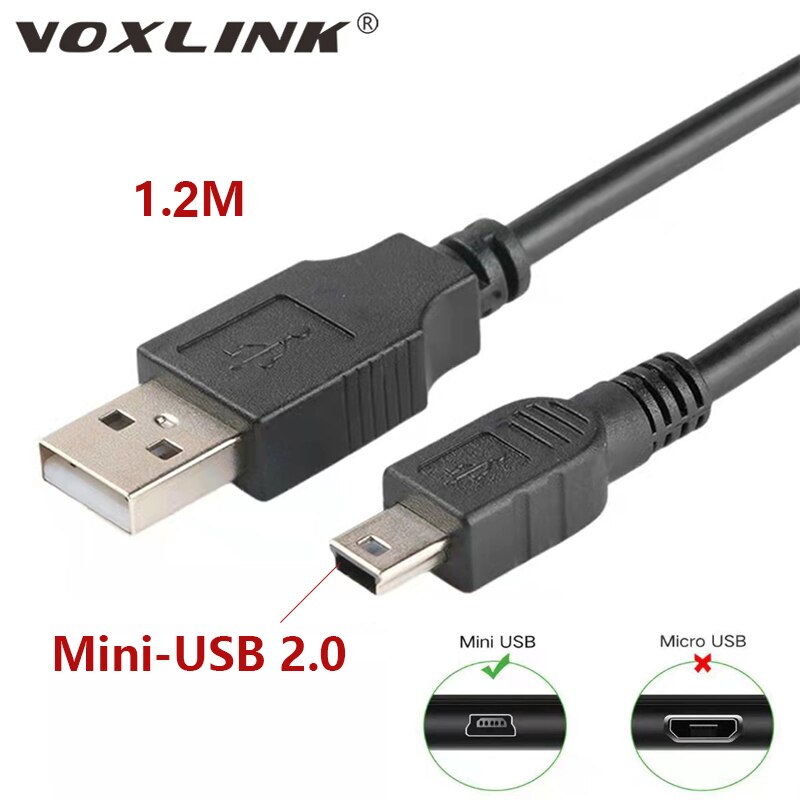VOXLINK – câble Mini USB 2.0 à 5 broches, 1.2M, chargeur de données, pour appareil photo numérique, lecteur MP3 MP4, voiture, DVR, GPS, HD, Smart TV