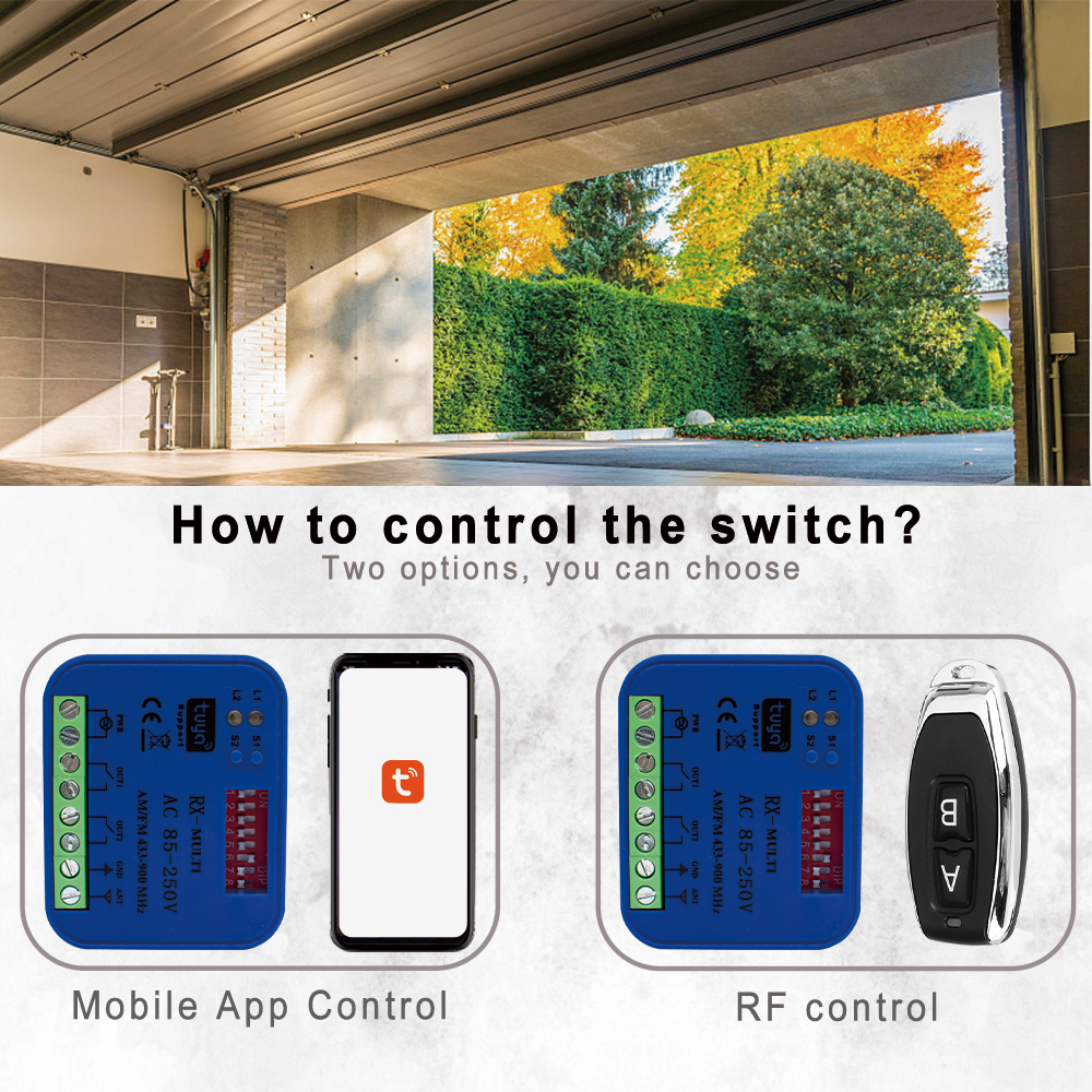 Tuya WiFi RX MULTI 868MHZ Remote Control SOMMER 4020 4026 TX03-868-2/4 868MHZ For Sommer 4031 4011 Garage Door Receiver 8122