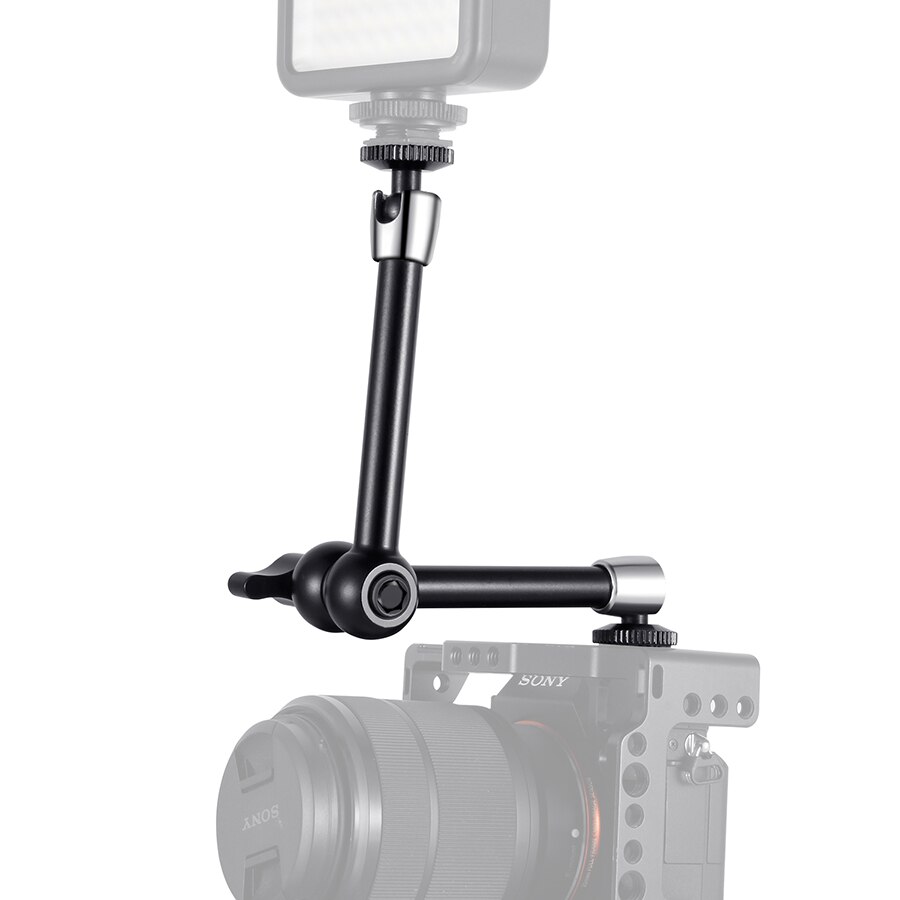 MAMEN DSLR 11" Articulating Rosette Arm Camera Magic Arm with Cold Shoe Mount & Standard 1/4"-20 Threaded Screw Adapter