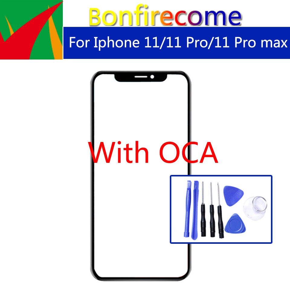 For Iphone-11 /11 Pro/11 Pro Max LCD Front Touch Screen Glass Outer Lens Replacement With OCA Tape