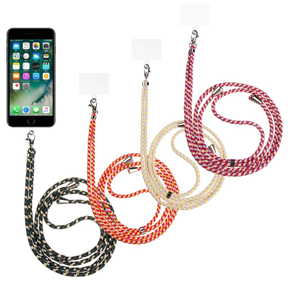 Universele Mobiele Telefoon Lanyards Met Verstelbare Afneembare Nylon Hals Crossbody Lanyard Met Transparante Duurzaam Pads
