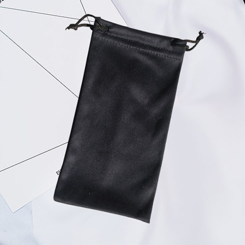 Nuovo sacchetto di stoffa per occhiali occhiali da suola custodia con coulisse custodia per occhiali miopia tasca per occhiali morbida accessori per occhiali portatili: A-nero