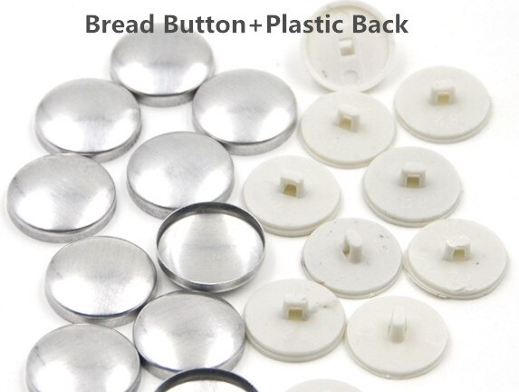 36L Ronde Aluminium Stof Zelf Bedekt Knop Component met Sterven Tool Metalen Brood Top Platte Plastic Ring Terug DIY Handgemaakte knop
