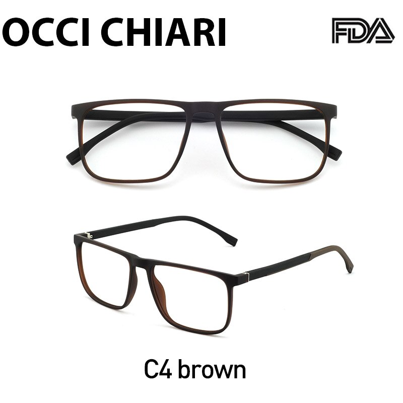 Occi chiari  tr90 menn blålys reseptbelagte briller årgang nærsynthet briller optisk brilleinnfatning oculos liten størrelse  oc7100: C4 brune
