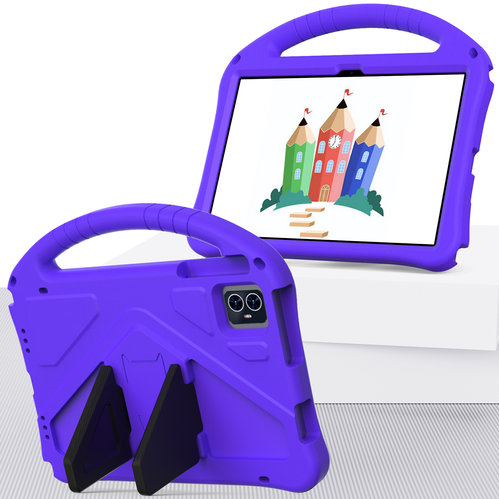 Til acer iconia tab  m10 10.1 " tablet-pc-etui, børnesikkerhed, stødsikkert eva-skum, bærbart cover med bagstøtte: Rød