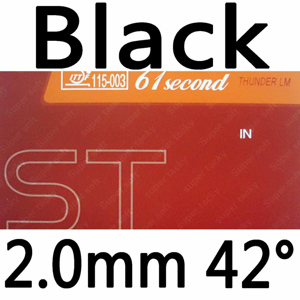 61second LM ST Super Soft & Super Tacky Pips-in Table Tennis PingPong Rubber With Sponge: black 2.0mm H42