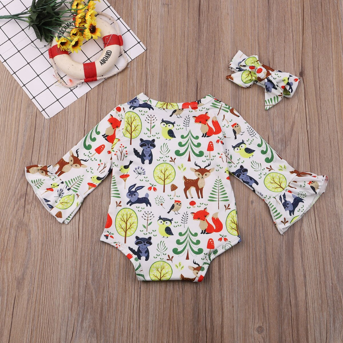 bebé primavera otoño ropa bebé niño recién nacido dibujos animados Fawn manga larga mono chico animales ropa