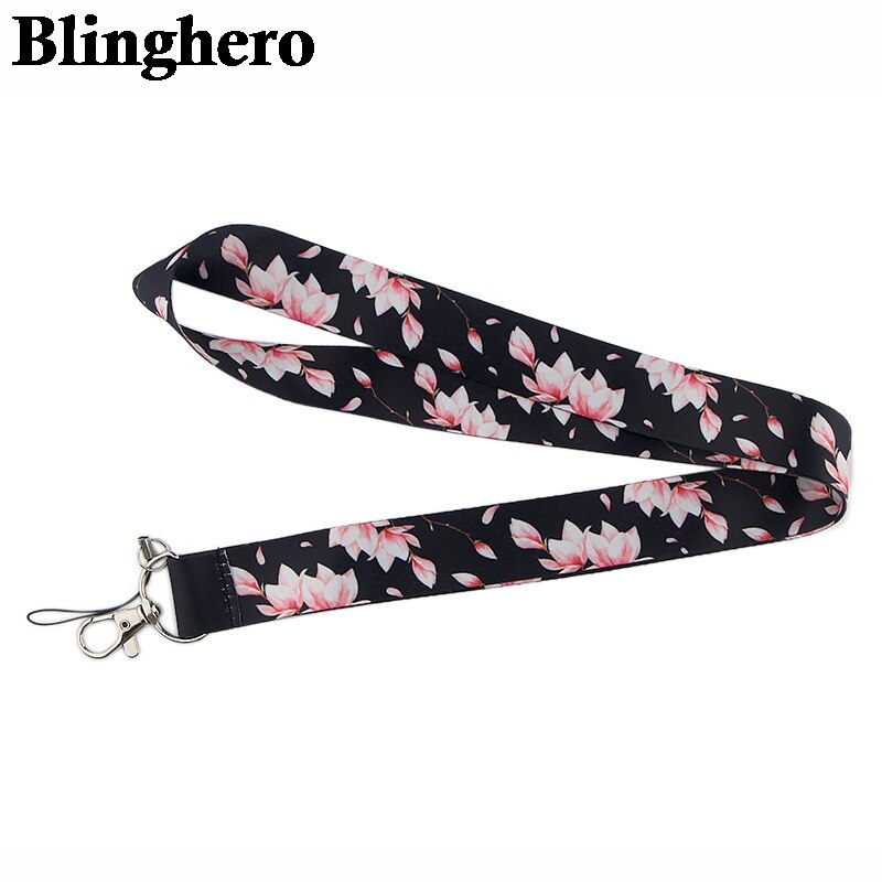 CB244 Flower Lanyards ID Badge Holder Bus Passport Case Cover Slip Bank Credit Card Holder Buttons Accessories