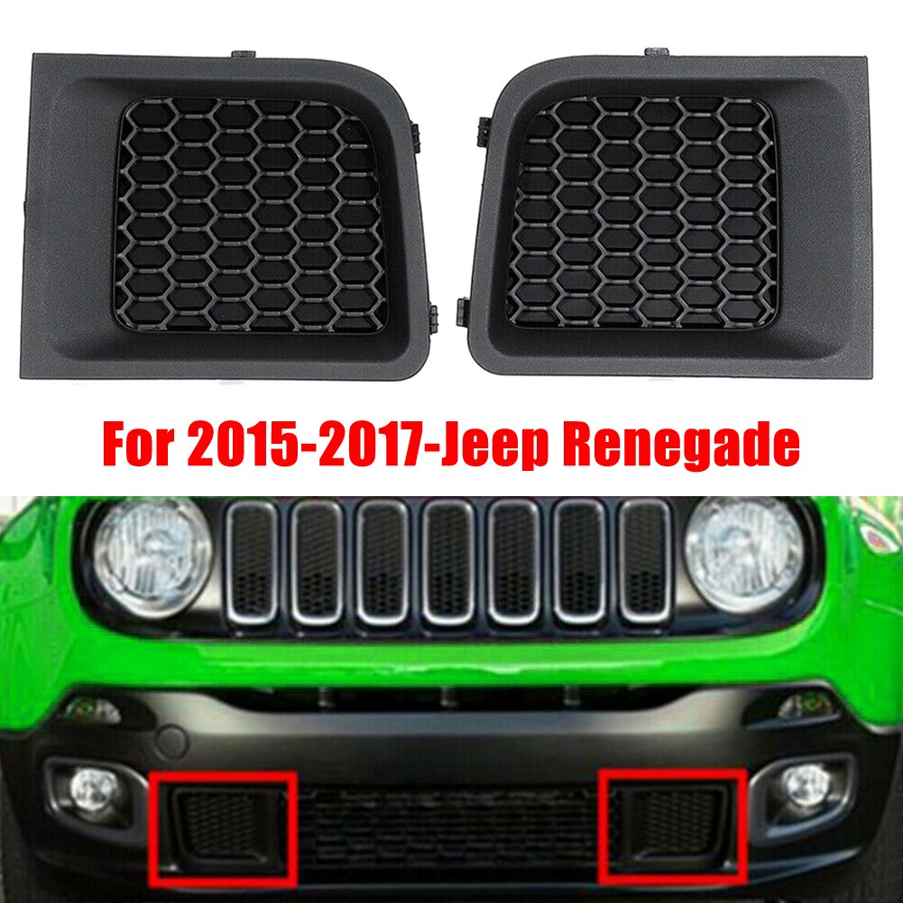 2PCS Left+Right Front Lower Bumper Grill Insert Grille Bezel Cover For