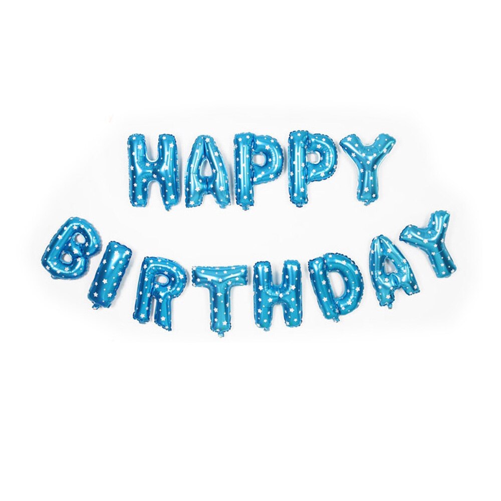13pcs Happy Birthday Decoration Balloons Rose Gold Letter Foil Ballons Birthday Party Decorations Globos Balony Anniversary: Blue