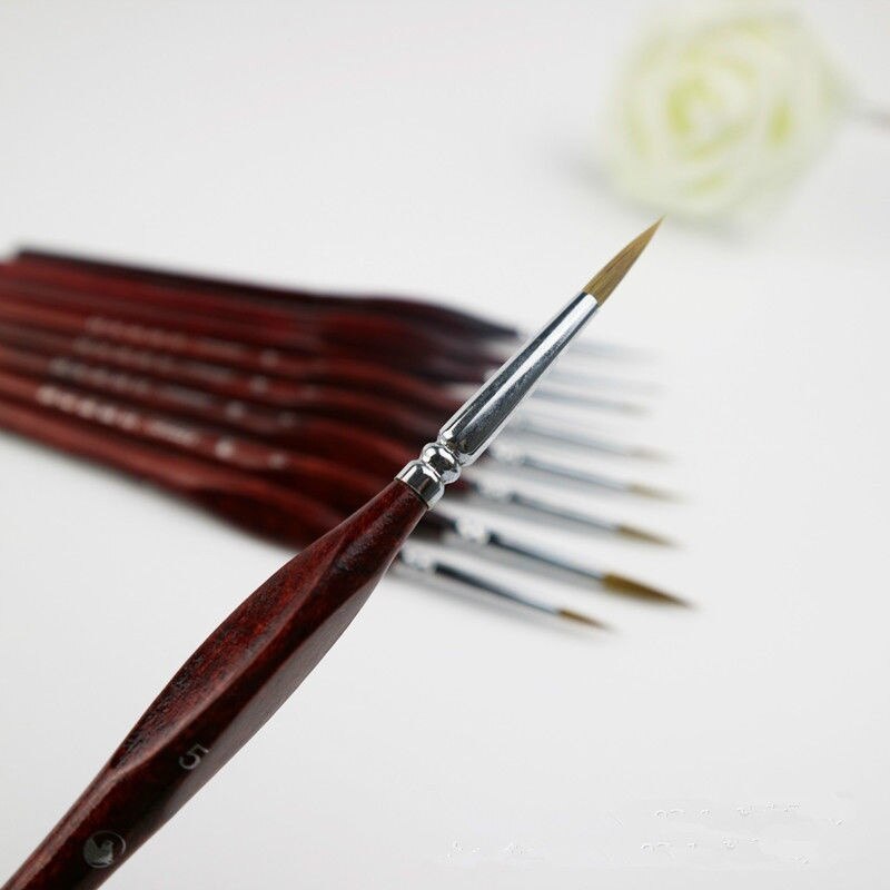 Nylon Hair Paint Brush Hook Line Pen Detail Art Nail Brushes for Acrylic Watercolor Oil DC120