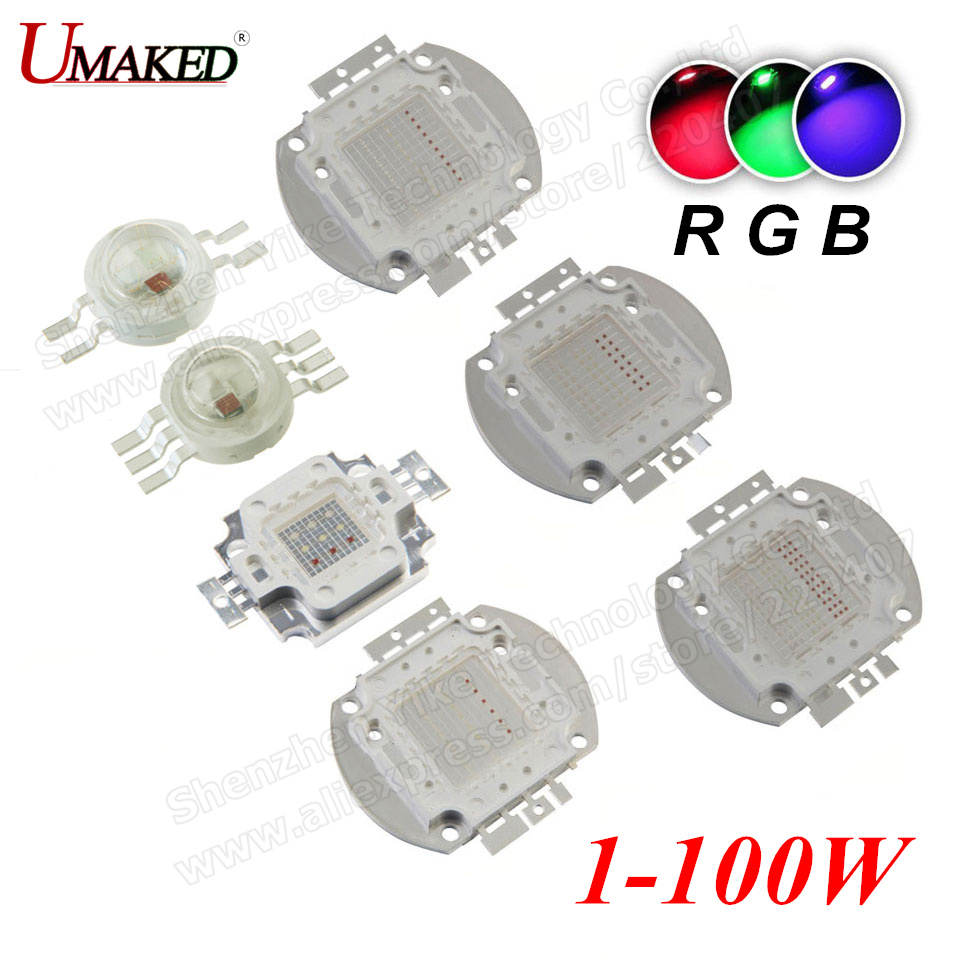 High power Helderheid LED Kralen Chip 1 W 3 W 10 W 20 W 30 W 50 W 100 W RGB kleur voor Schijnwerper Lamp Spot Light COB Chips