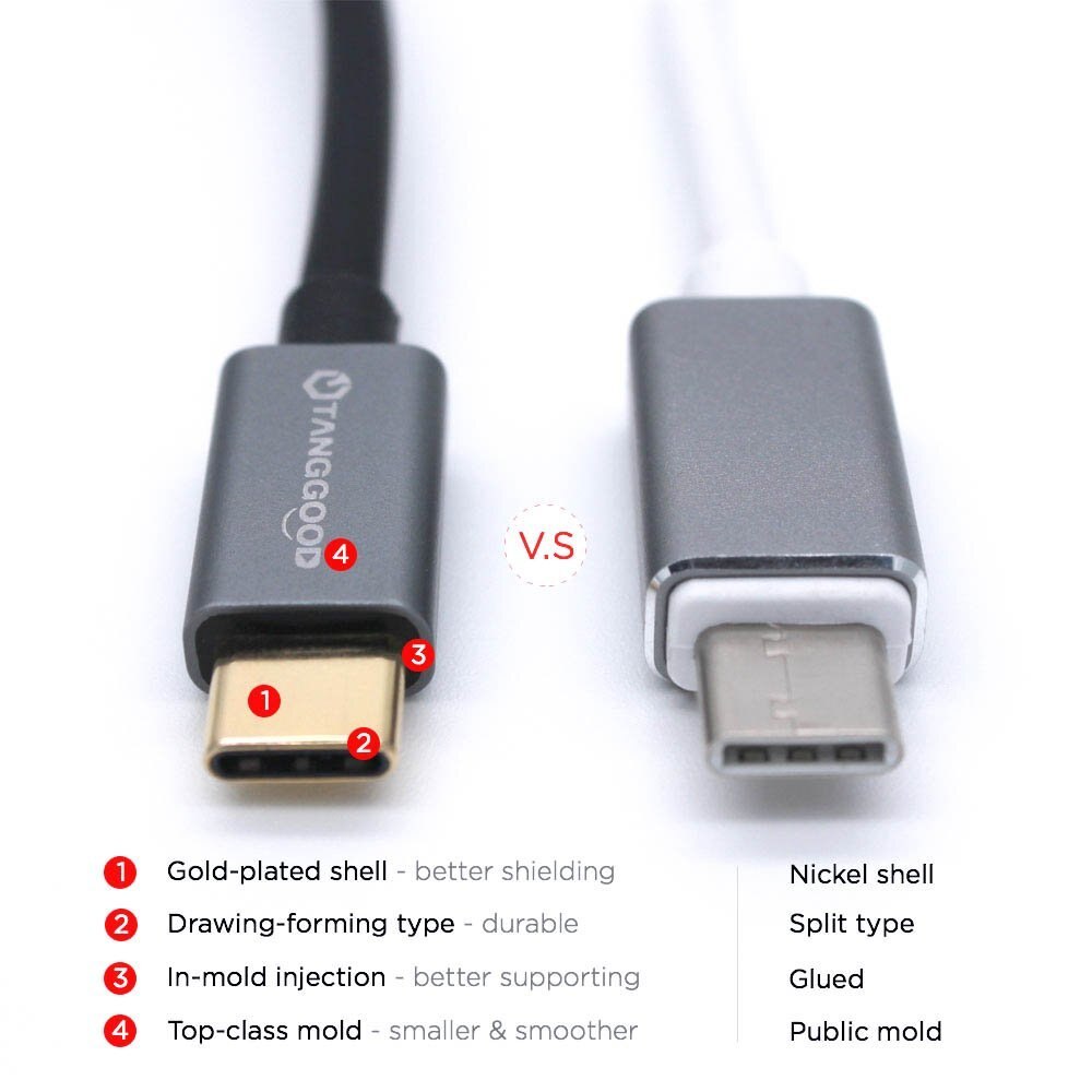 TANGGOOD USB C A USB un adaptador hembra OTG Cable USB 3,1 3,0 5Gbps de velocidad de datos para Macbook Pro Xiaomi Mi6 mezclar 2 Nexus 15cm