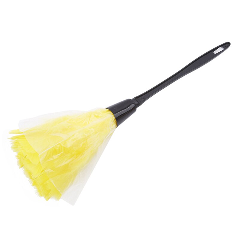 Multicolor Feather Duster Anti Static Dust Brush Black Plastic Handle Dusters For Computer Window Home Cleaning Tools: Yellow