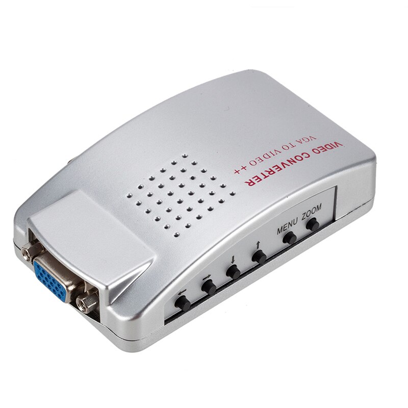 Adaptador de vídeo compuesto VGA a TV para ordenador portátil, convertidor de señal NTSC/PAL para PC, AV, RCA, con soporte de caja s-rgb de vídeo