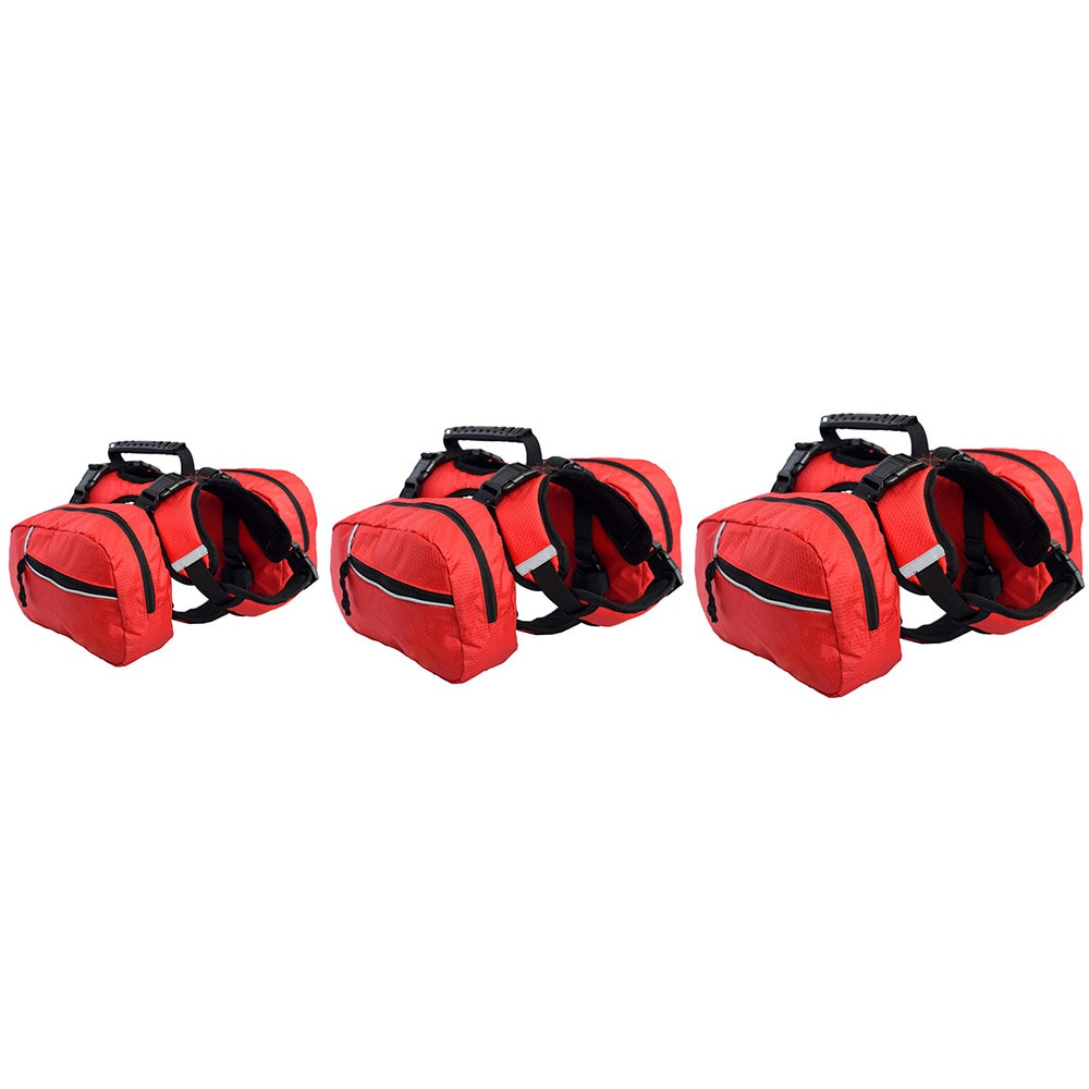 Pet Outdoor Backpack Large Dog Reflective Adjustable Saddle Bag Harness Carrier For Traveling Hiking Camping Safety